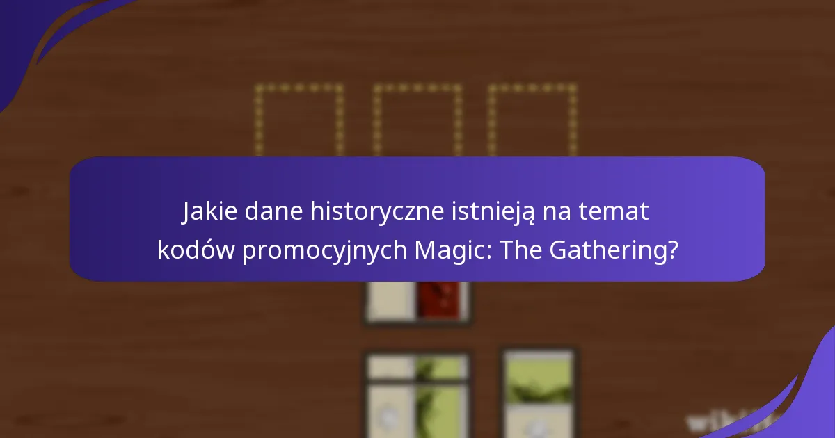 Jakie dane historyczne istnieją na temat kodów promocyjnych Magic: The Gathering?