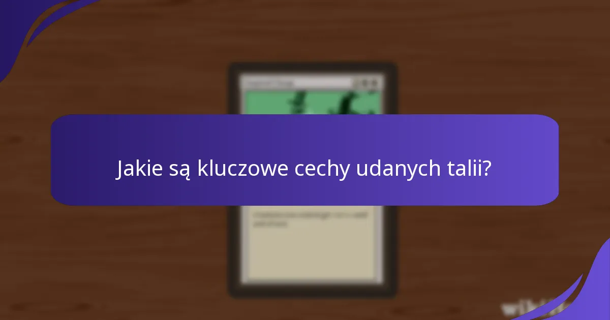 Jakie są kluczowe cechy udanych talii?