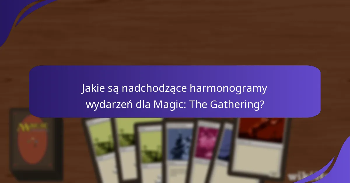 Jakie są nadchodzące harmonogramy wydarzeń dla Magic: The Gathering?